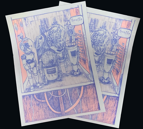 In The Elevator - Diana Bechmann / Print In The Elevator - Diana Bechmann / Print