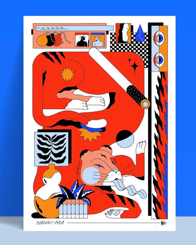 Anxiety tiger - Nänni-pää / Print Anxiety tiger - Nänni-pää / Print