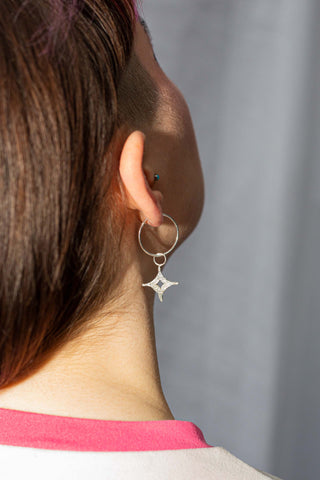 Kirakira Silver Hoop Earrings / Cara Lowe Kirakira Silver Hoop Earrings / Cara Lowe