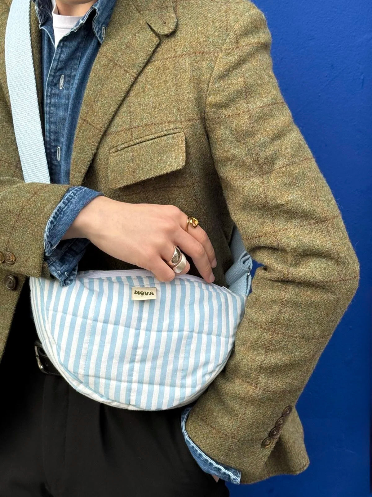 Baby Blue Stripe Bum Bag - Nova Studio