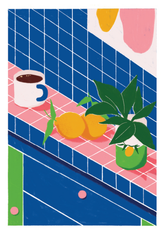 Orange Tea (Blue) - Heedayah Lockman / Print