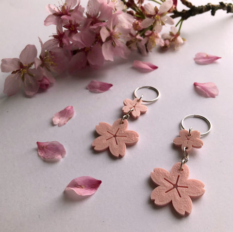 Pastel Pink Cherry Blossom Earrings / Cara Lowe